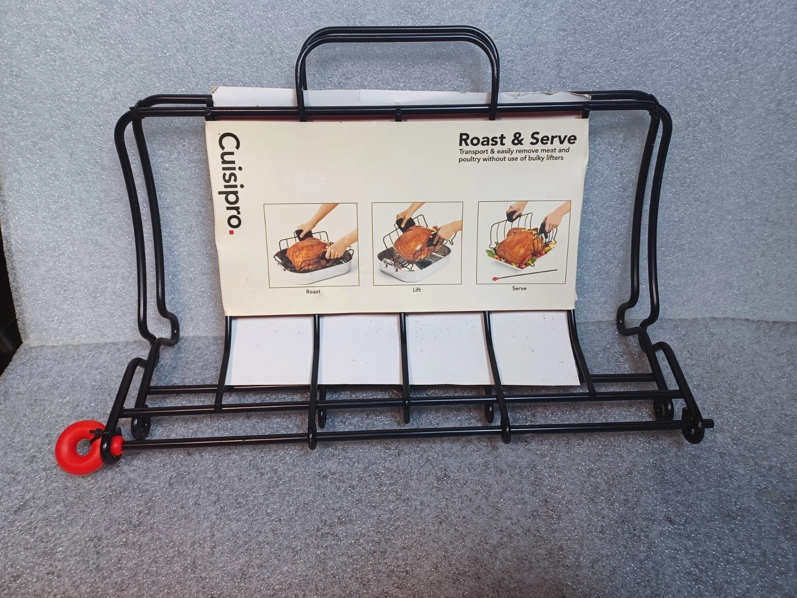 Cuisipro Roast And Serve Foldable Roasting Rack easy lift from pan to dish New