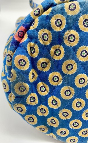 Vera Bradley Riviera Blue Top Zip Tote Bag Purse Retired 17” X 14” Loop Clasp - Picture 7 of 11