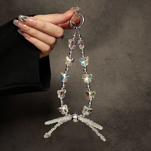 Transparent Wrist Crystal Chain Crystal Diamond Phone Strap for Women Girls - Photo 6 sur 10
