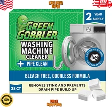 Green Gobbler Premium Washing Machine Cleaner & Deodorizer Tablets with Pipe