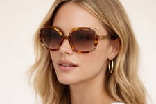 Vintage TED LAPIDUS PARIS Oversized Tortoiseshell Sunglasses   Made in France