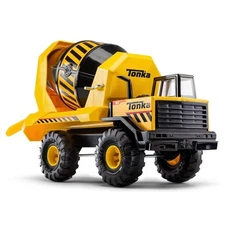 Tonka Classics Mighty Cement Mixer Yellow Steel Plastic Toy Construction Truck