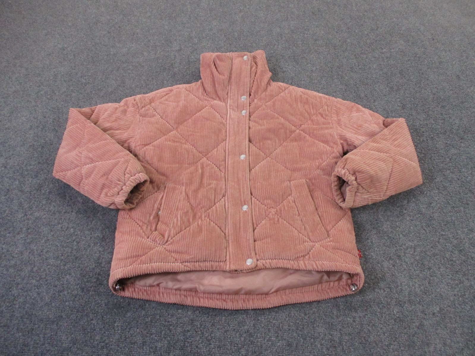 Levis Jacket Women XS Pink Corduroy Puffer Outdoors Hiking Preppy Camping Lined