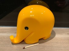 Dresdner Bank Elefant Drumbo, Spardose, gelb, 10 x 13 x 7cm, Colani