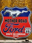 VINTAGE FORD PORCELAIN SIGN OLD MUSTANG ROUTE 66 MOTHER ROAD 1967 ARIZONA SHIELD