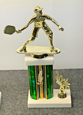 Champion -Pickleball Trophy 12 Marble Base/lid Engraving Inc. Ships Free