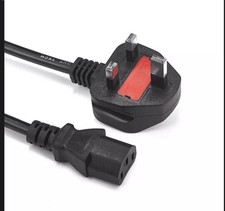 Power Cord UK Plug to IEC Cable (PC Mains Kettle Lead) C13 2m