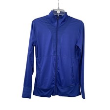 New Balance Womens Zip Up Active Jacket Collared Blue Purple Size Medium Pockets