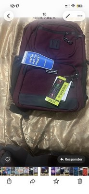 Eastsport Burgundy Solid Backpack w/ Water Bottle Pocket, Zip Closure, Men