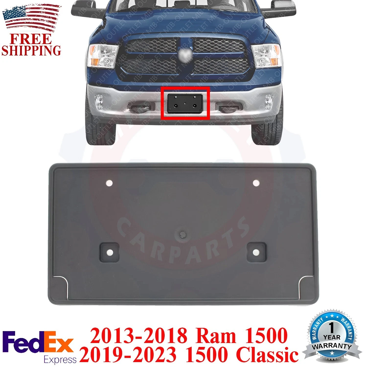 13-22 DODGE RAM 1500 CLASSIC RIGHT & LEFT OUTER BRACKET KIT FRONT BUMPER MOPAR E - Foto 11