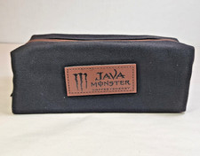 Estuche de viaje Java Monster Coffee Energy Drink accesorio de lona negra 8x3x3 nuevo en paquete