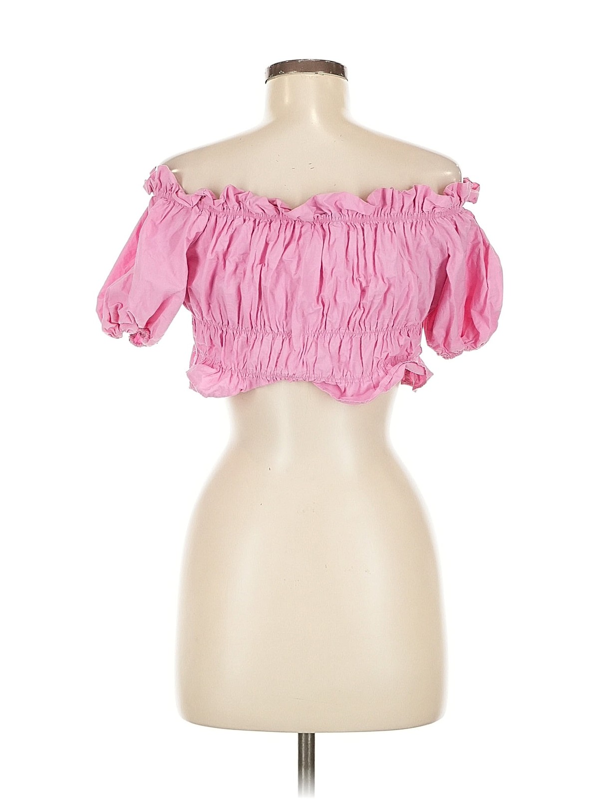 Zara Women Pink Short Sleeve Blouse M thumbnail 2