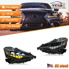 Left +Right DRL Projector Headlight Headlamp For Lexus IS250 IS350 ISF 2013-2016