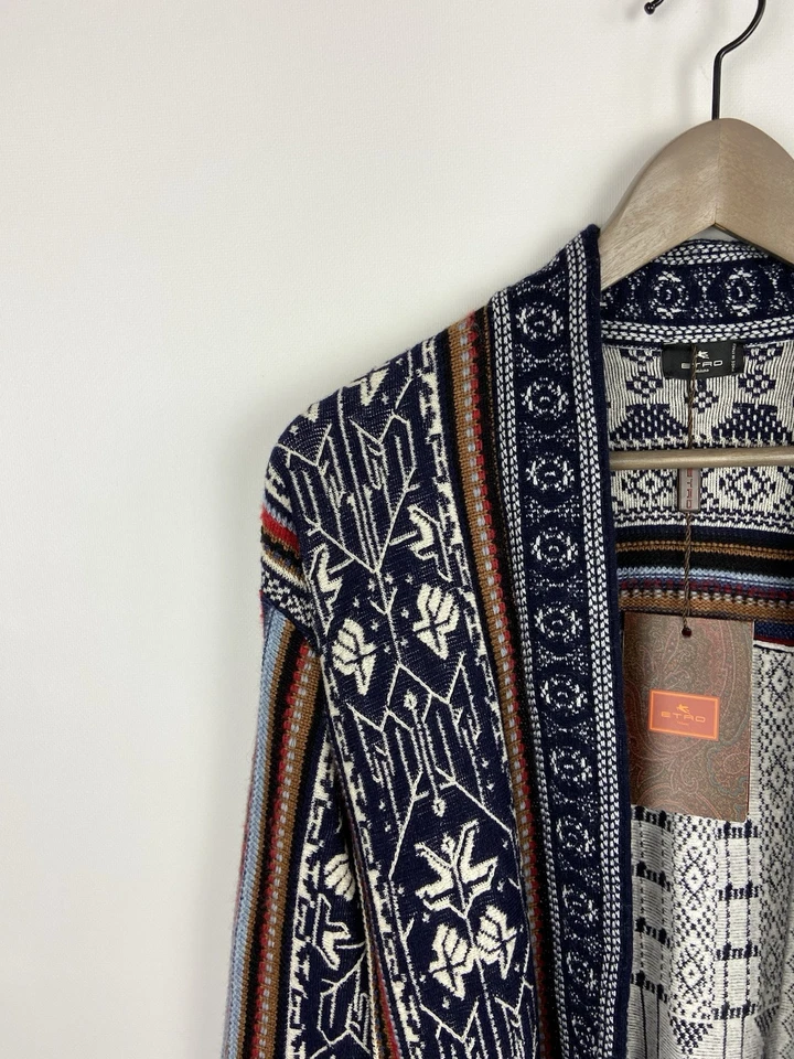 NOVO!! Cardigã feminino de manga comprida estampado mexicano Etro RRP$1700 RARO! Tamanho 38 - Imagem 4 de 4