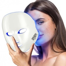Blue light Therapy Mask for Face Acne, 7 Colors LED Acne Scar Spots Light The...