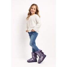 UGG Australia Bailey Bow Shimmer Sparkle Bow Boots Purple Girls Sz 3