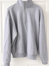 Alo Men  s baby-blue 1/4 Zip Mock Neck Pullover Sweatshirt S Logo