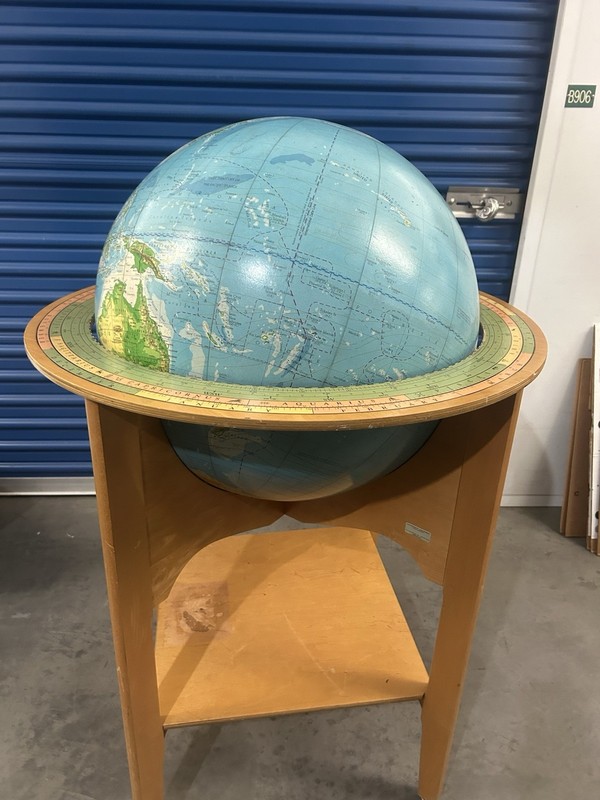 Vintage World Globe with Wooden Stand