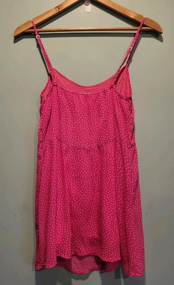 Top Cami Babydoll Y2K Abercrombie Fitch Rosa Polkadot Gasa Talla S Foto 3 de 4