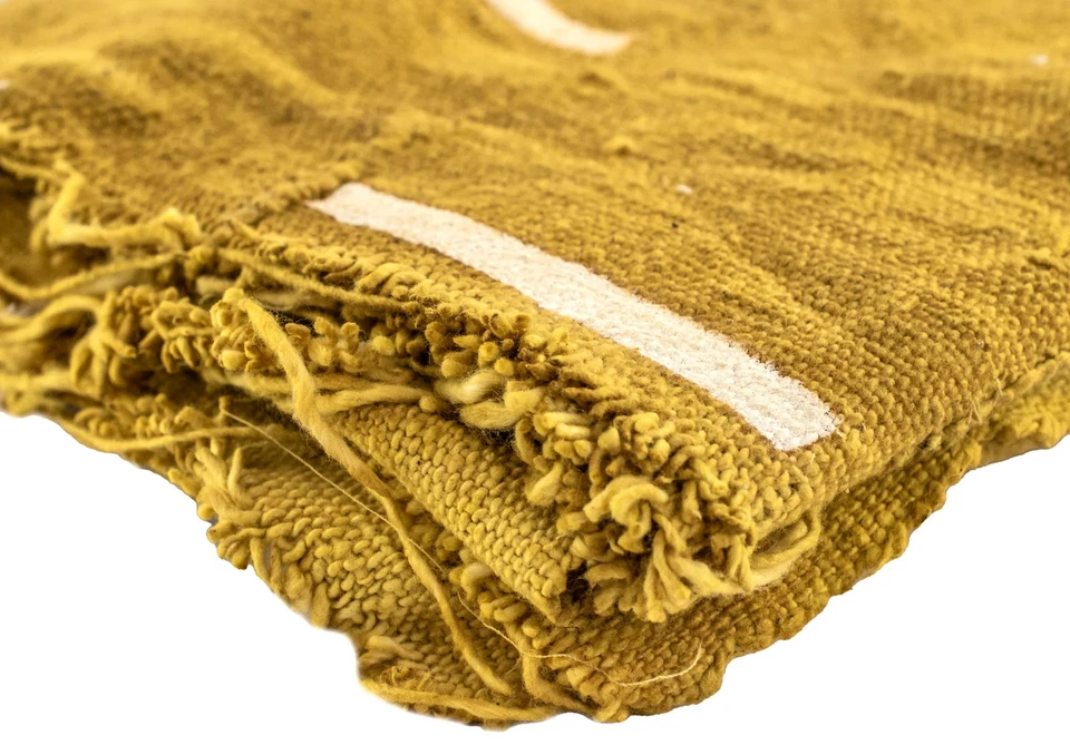 Mostaza terrosa Bogolana Malí tela de barro diseño minimalista algodón amarillo africano Foto 3 de 4