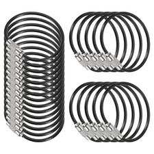 3.9 Inch Wire Keychain Cable, 100 Pack Key Ring Loop, Black