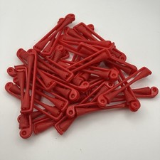 32 - Vintage Red Plastic Perm Rods / Retro Hair Styling Tools / Lot