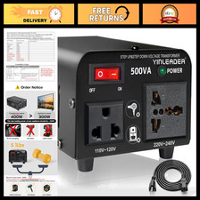 500W Voltage Transformer Power Converter 110V to 220V Step Up/Down 300W Continuo