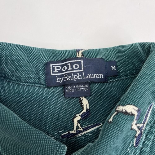 Polo vintage anni 90 Ralph Lauren surf monogramma polo uomo media surfista AOP - Foto 6 di 10