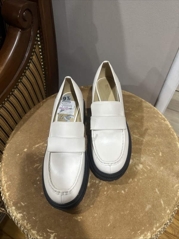 Michael Kors off-white leather chunky loafers size 9 1/2