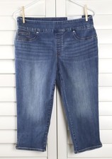 CHICO'S NWT 69 Denim Pull On Capri Cropped Topaz Indigo Jeans Size 0 US 4 R