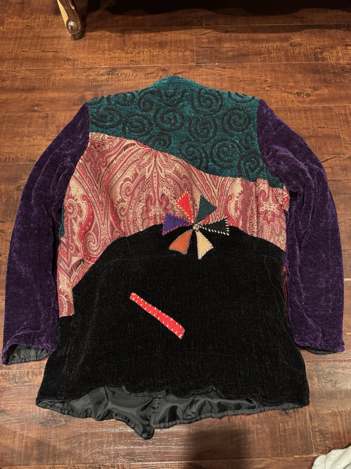 Indigo Moon Patchwork Embroidered Button Jacket M… - image 2