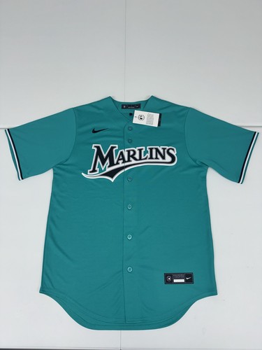 Nike Miami Marlins Mens Alternate Teal Throwback Jersey NWT Pick Size M-2XL