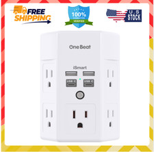 Multi Plug Power Strip Extender, 5 Outlets with 4 USB/USB-C Wall Charger