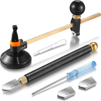 6 Pieces Glass Cutter Tool Set Includes Pencil Style Cutting Tool 11.8 Inch/ 30