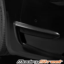 For 19-23 Model 3/Y Front Fog Light Trim Cover Frame Carbon Fiber Matte Black