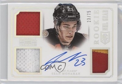 2013-14 Panini National Treasures Rookie NHL Gear 23/75 Sean Monahan Auto RC 0c3