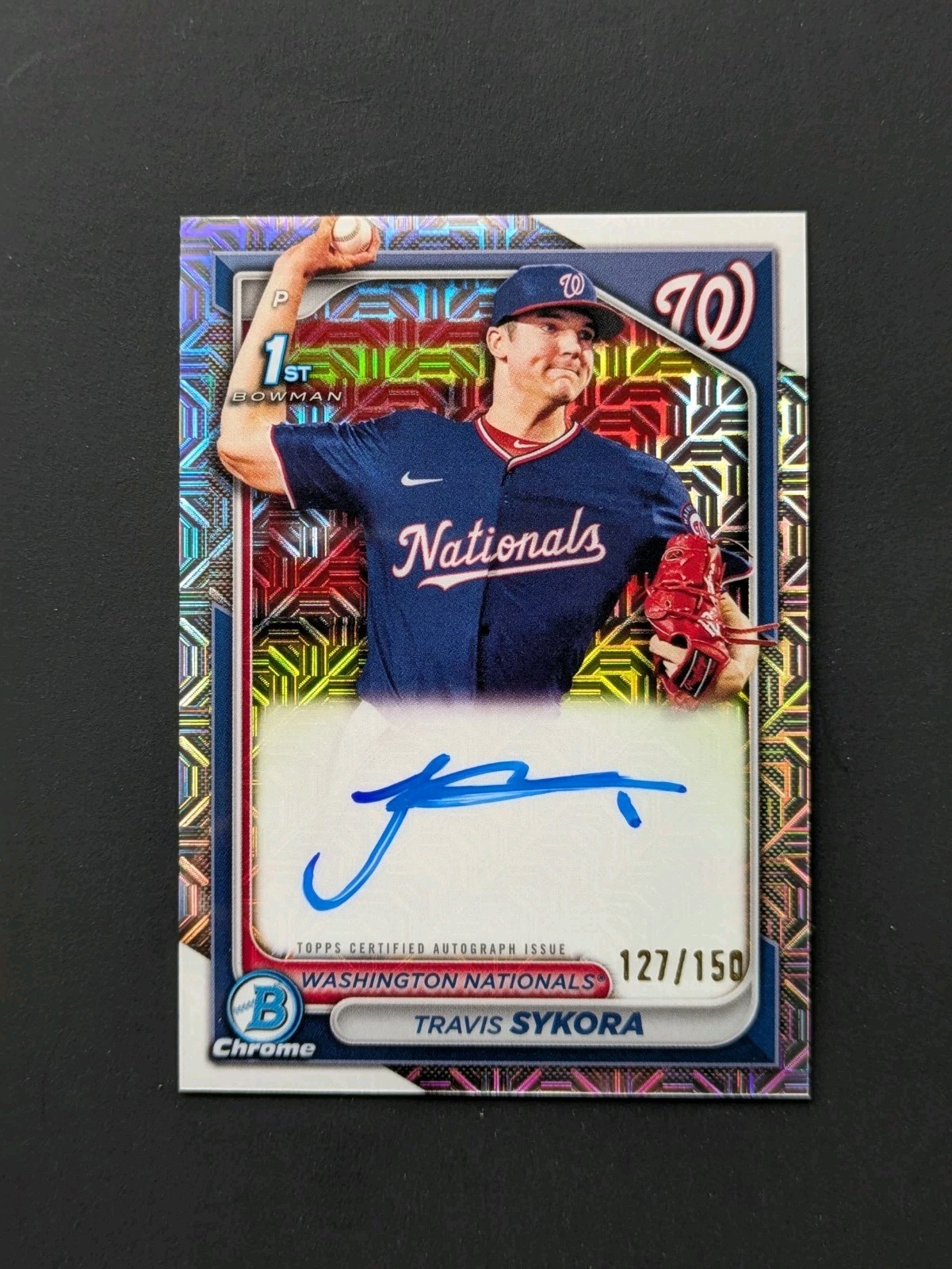 2024 1st Bowman Chrome Travis Sykora /150 HTA Refractor Auto #CPA-TSY