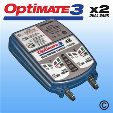 OPTIMATE 3 DUAL BANK MOTORCYCLE 12V BATTERY CHARGER OPTIMISER AND CONDITIONER