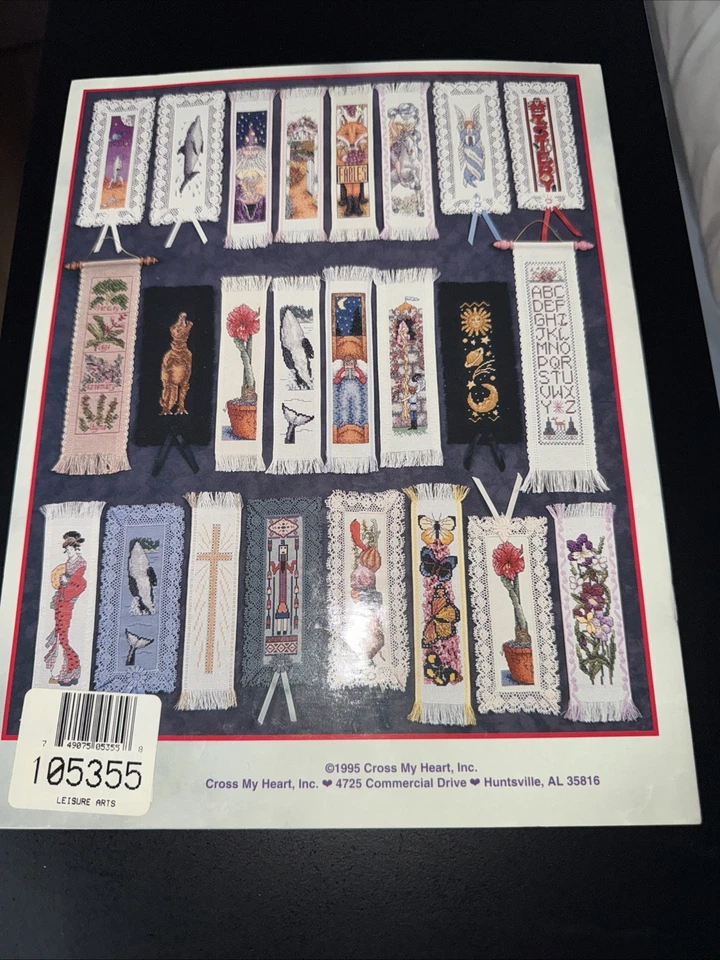 1995 Cross My Heart Mark That Spot Counted Cross Stitch Bookmark Pattern Leaflet - Image 3 of 4