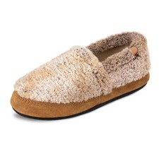 Acorn Women's Moc Slippers - Cozy Faux Fur Lined House 6.5-7.5, Brown Berber