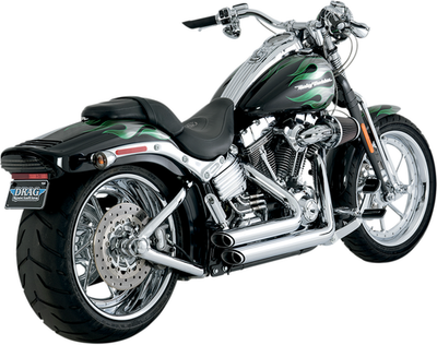 ショートショット 17221 - System Exhaust Staggered Shortshots Chrome Hines & Vance 17221 ソフテイル パーツ