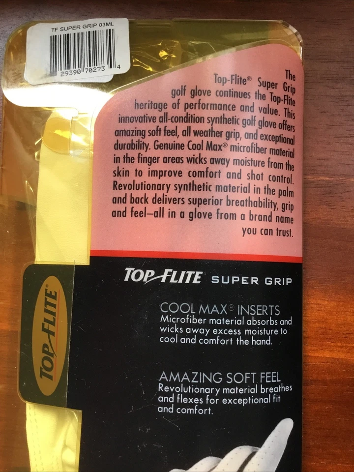 3 guantes de golf blancos medianos para mano izquierda para hombre - 1 Top Flite Super Grip y 2 Dunlop Foto 4 de 4