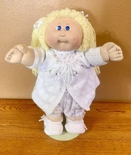 Vintage Cabbage Patch Kids Doll HM9 Girl With Lemon Ponytails In Romper Outfit