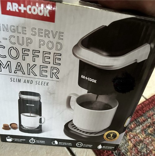 Art Cook AR+ Single Serve K-Cup Pod Slim & Sleek Coffee Maker Black