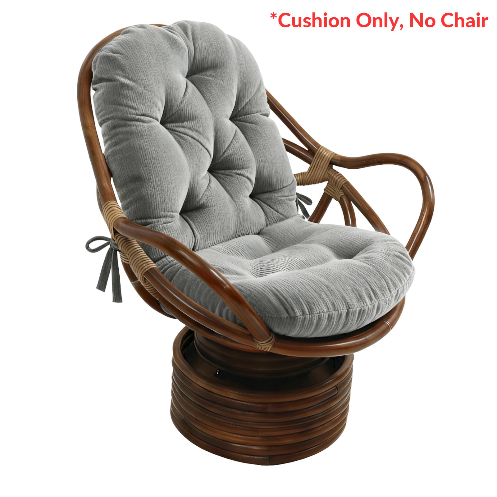Cushion Waterproof Plush Rocking Chair Seat Pad W/ Ties