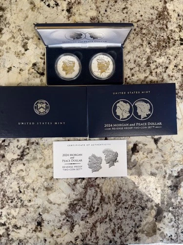 2024 Morgan and Peace Dollar Reverse Proof Two-Coin Set