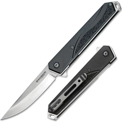 BÖKER MAGNUM Japanese Iris EDC Taschenmesser 440C Metallgriff Schwarz 01RY322 - Bild 1 von 4