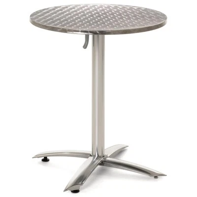 Bistrotisch rund Aluminium klappbar Terrassentisch Gartentisch 60x60 cm Silber - Bild 1 von 4