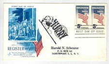 UNUSUAL ARTCRAFT 1249 REGISTER & VOTE WITH ADDED UNKNOWN CACHET