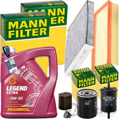 MANN INSPEKTIONSPAKET+5L MANNOL 0W-30 ÖL passend für CITROËN C3 OPEL CROSSLAND+X